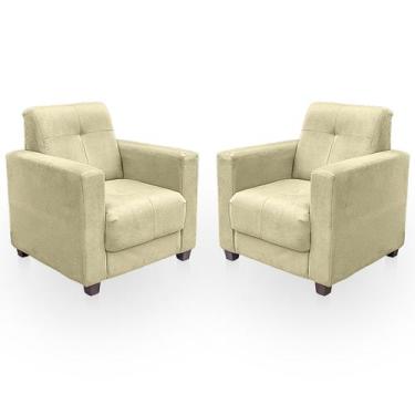 Imagem de Kit Poltrona Cadeira para Sala Confortável Reforçada Veneza Suede - Be
