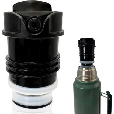 Imagem de DelCampoXT Tampa/tampa compatível com/substituição para Stanley Thermal Flask Termo Stopper Pico de Mate tampa de substituição - Serve para garrafas de boca larga isoladas clássicas (1,1 QT, 1,5 QT, 2