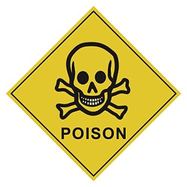 Imagem de Adesivos com etiqueta de segurança ISO Poison (embalagem com 5 adesivos), 10 x 10 cm, decalques para janelas, carros, caixas, recipientes, equipamentos tecnológicos, uso interno e externo (veneno)
