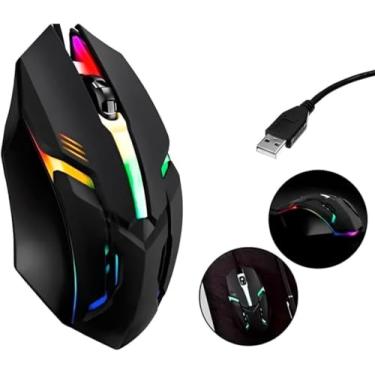 Imagem de Mouse Gamer Glow Iluminação RGB Estilo Onda Led V02 Conexão Usb 1200 Rpi Confortável Design Ergonômico Desempenho Superior para Jogos Plug & Play