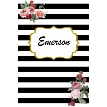Imagem de Emerson: Classic Floral Personalized Notebook/Journal/ Log Book/ Planner With Name, 110 pages of your selected paper, planner. Size: 6” x 9”