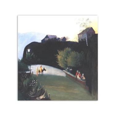 Imagem de Pintura famosa "árvores em eletricidade". Reprodução impressa em tela impressão de arte de parede pôster vintage para decoração de sala de estar 20x25cm8"x9" sem moldura