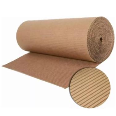 Imagem de Bobina Papelão Ondulado 1,20 Mts X 20 Metros Salva Chão Obra Embalagem Reforma Casa Piso