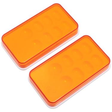 Imagem de FMHXG 2 peças, paleta dentária, caixa de sombra de resina dentária, 8 compartimentos, 9,5 x 5 x 1,7 cm, caixa de mistura com protetor de tampa, paleta de mistura multifuncional para instrumentos