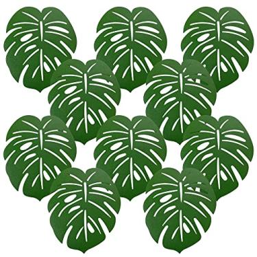 Imagem de Kit 10 Peças Jogo Americano Formato De Folha Costela De Adão Mesa Posta Lugar Americano Pvc Folhagem Elegante