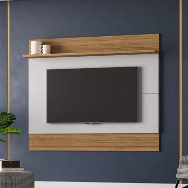 Imagem de Painel para TV Até 65 Polegadas Aruana 1 Prateleira Cinamomo/Off White - Móveis Bechara