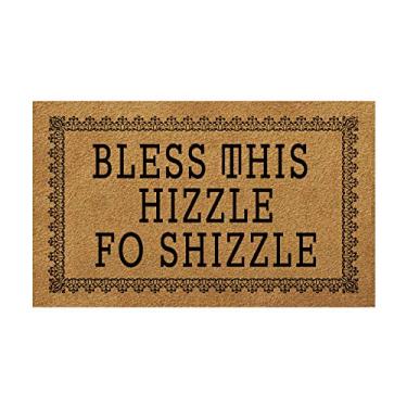 Imagem de Tapetes de porta de boas-vindas para decoração de casa (45 x 75 cm), tapetes divertidos com borracha antiderrapante, tapetes de cozinha personalizados para entrada (abençoe esta confusão)