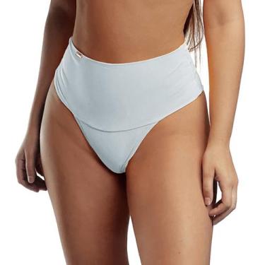 Imagem de Calcinha de Biquíni Cintura Dupla Alta Fio Duplo - Estigma, M, Branco
