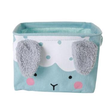 Imagem de Caixa Organizadora De Maquiagens Organizador De Fraudas Cesto Para Quarto de Bebê Roupas Bichinho Porta Frauda Portátil (AZUL)