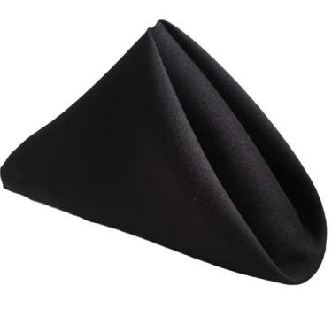 Imagem de Kit Guardanapo Boca Tecido Mesa Posta 6 Pç Oxford Liso Preto - Momoli 