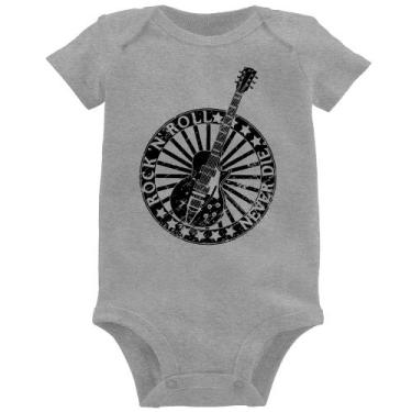 Imagem de Body Bebê Rock n Roll Never Die Guitarra - Foca na Moda, Cinza, G