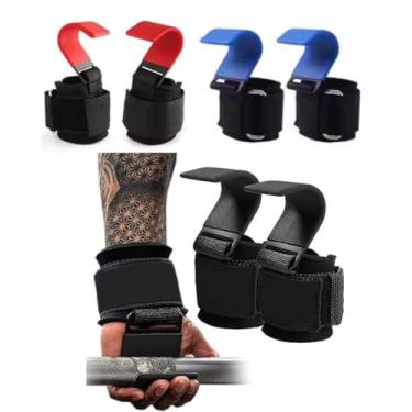 Imagem de 2 Strap Academia Gancho De Aço Reforçado Musculação Treino Para Levantamento de Peso e Munhequeira