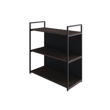 Imagem de Estante C/03 Prateleiras 84x80x33cm C/Fundo Yon - Metalig, Terracota/E