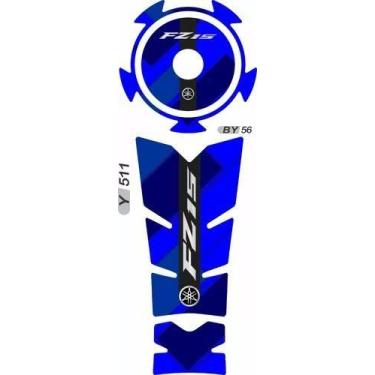 Imagem de Kit Adesivo Protetor De Tanque  Bocal Fazer Fz15 2023 Azul - Resitank