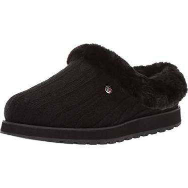 Imagem de Skechers Pantufa feminina Ice Angel, Preto/preto, 9 Wide