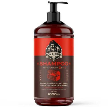 Imagem de Shampoo Barba Negra 1 Litro Barbearia 2 em 1 - Limpa e Condiciona Don Alcides