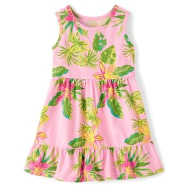 Imagem de The Children's Place Vestidos casuais sem mangas para bebês meninas e crianças pequenas, Luau Floral, 9-12 Meses