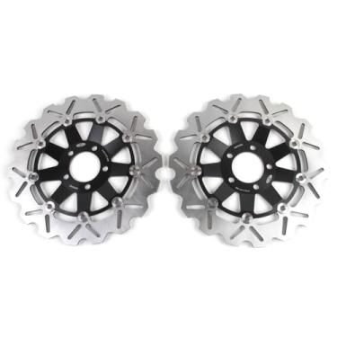 Imagem de 1 par de discos de freio dianteiros flutuantes de rotores compatíveis com Kawasaki ZXR400 1989-1990, ZEPHYR 550 1993-2001, Ninja ZX6D ZX6E 1993-1995, ZXR600 1990, peças pretas de acessórios de