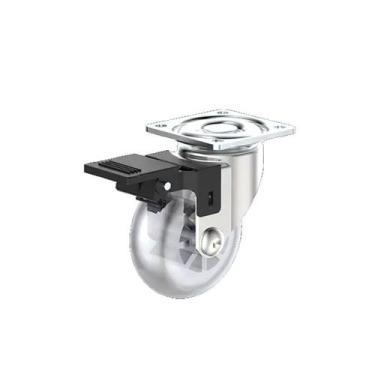 Imagem de Rodízio Silicone 50mm Com Freio E Chapa Giratória Soprano