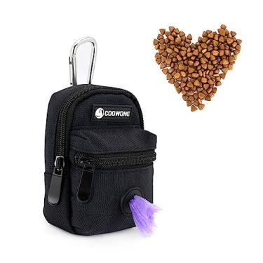 Imagem de Bolsa pequena para petiscos para cães com dispensador de sacos de lixo de cães para coleira portátil para caminhadas, bolsa de cocô para cães, bolsa de mão livre para petiscos para cães
