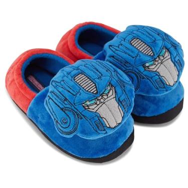 Imagem de Transformers chinelo de pelúcia 3d para meninos - chinelo optimus prime - optimus prime, megatron, bumblebee chinelo macio de pelúcia 3d (vermelho real, 11/12)