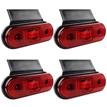 Imagem de 4 Lanterna Lateral Caminhão Carreta Facchini LED VM +Suporte - Prime