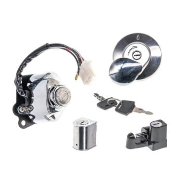 Imagem de SUKECA Conjunto de chaves de interruptor de ignição tampa de tanque de gasolina capacete trava de direção serve para Honda Shadow VLX 600 1988-2014 Shadow VT400 1991-2013 Shadow VT750 1991-2013 Steed