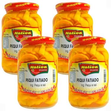 Imagem de Kit 4 Pequi Fatiado em Conserva 550g Nativa Fruto do Cerrado