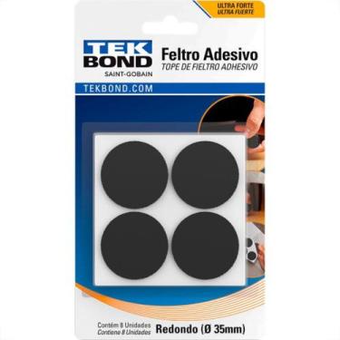 Imagem de Feltro Adesivo Tekbond Redondo 35Mm Com 8 Pecas