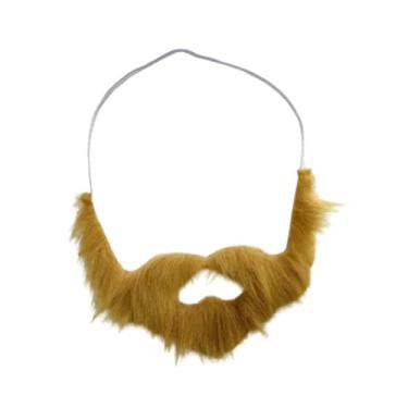 Imagem de YIJU Maquiagem de barba curta falsa realista para a performance de palco de máscaras homens homens mulheres, Marrom