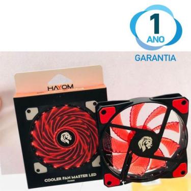 Imagem de Cooler para Pc Gamer Silencioso 1600RPM 12x12cm Led Vermelho Garantia 