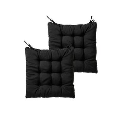 Imagem de Kit 2 Almofadas Futton Assento Para Cadeira - Preto 40X40