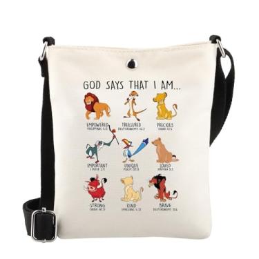 Imagem de WSNANG Bolsa tiracolo Animal Merch Animal Lion com personagens de filmes de desenho animado bolsa de ombro para fãs de filmes presente, Lion Cb, Moderno