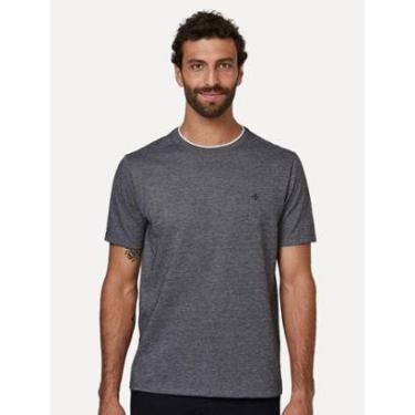 Imagem de Camiseta Dudalina Masculina Regular Binada Friso Cinza Médio-Masculino