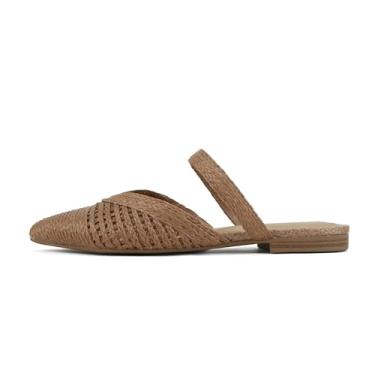 Imagem de Soda Eladio ~ Sapato feminino com bico fino e corte geométrico, Cognac Raffia, 36