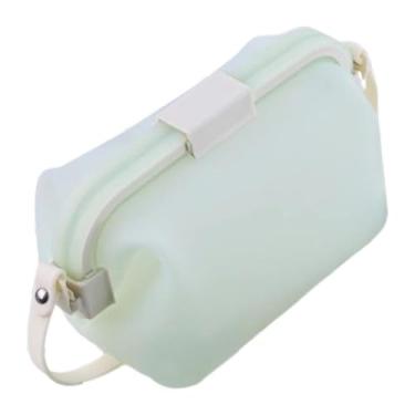 Imagem de YWJLQH Silicone Lunch Box Storage Storage Travel Bag Bento Box para caminhada, Luz Verde