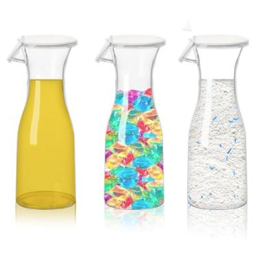 Imagem de Dispensador de detergente para roupas de 590 ml, 3 unidades de dispensador de sabão em pó, recipiente de detergente para roupas para amaciante, alvejante e estimulador de perfume, organização e
