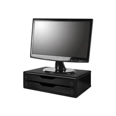 Imagem de Suporte para Monitor com Organizador 2 Gavetas Preto Souza - STALO