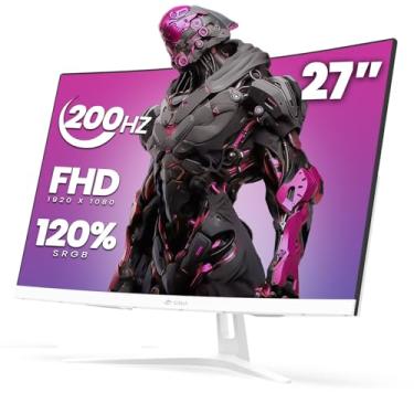 Imagem de CRUA Monitor Curvo Para Jogos De 27", Fhd 1920X1080P, Monitor De Computador De 165 Hz/200 Hz, Tela Va 1800R, 120% Srgb, Suporte Amd Freesync, Filtro De Luz Azul, Hdmi E Dp, Instalação Na Parede - B