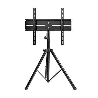 Imagem de Suporte de TV de tripé preto, suporte de TV de chão com visor de altura ajustável com Vesa 400 x 400 mm, suporte de TV portátil, suporte dobrável com lindo cenário