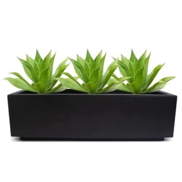 Imagem de Vaso retangular de plástico 55,88 x 20,32 x 20,32 cm. Vaso retangular decorativo para plantas internas e externas, vaso de flores moderno retangular chocolate