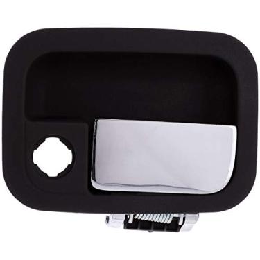 Imagem de Dorman 760-5403 maçaneta exterior do lado do motorista dianteira compatível com modelos selecionados Kenwort/Peterbilt, alavanca cromada e caixa preta