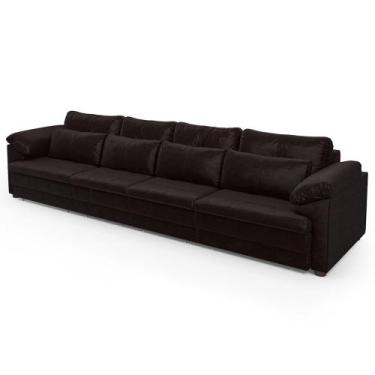 Imagem de Sofá Retrátil 4 Lugares Para Sala 339cm Dijon Couro Bordô S07 - Mpozen