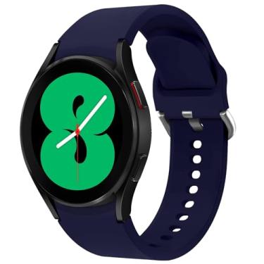 Imagem de Pulseira para Galaxy Watch 5 de 40 mm e 44 mm/Galaxy Watch 5 Pro 45 mm/Galaxy Watch 4 40 mm 44 mm/Galaxy Watch 4 Classic Band 42 mm 46 mm, pulseira esportiva de silicone de 20 mm para mulheres e homens, azul