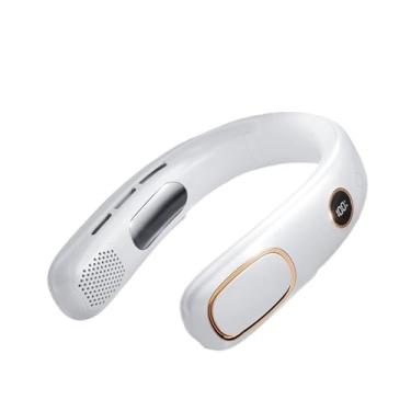 Imagem de Covilim Ventilador de pescoço - Ventilador de pescoço portátil de 4000 mAh com visor pessoal sem lâmina, 4 Turbo Boosters, largura ajustável, display digital, adequado para esportes/viagens/trabalho