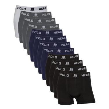 Imagem de Kit Com 12 Cuecas Boxer Infantil Menino Polo Wear Original, Sortido, G