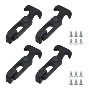 Imagem de KUMGROT 4 peças de borracha preta T alça trinco flexível refrigerador trava de carrinho de golfe alças com parafusos para veículos off-road RV caixa de ferramentas