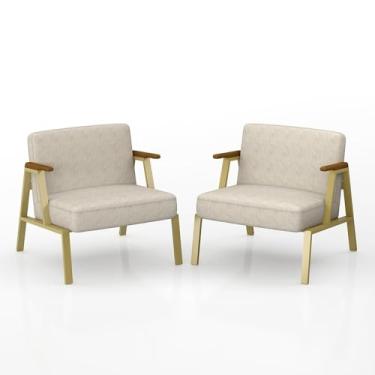 Imagem de Kit 2 Poltronas Coimbra Estilo Industrial Dourado/cinamomo/bege - M.a Dourado/cinamomo/suede Bege