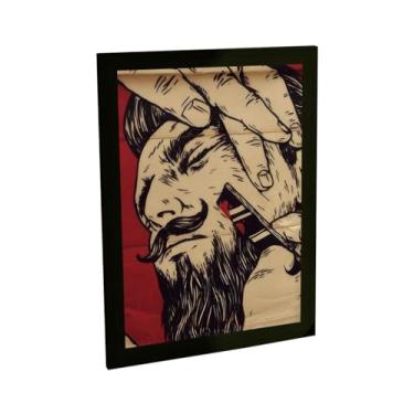 Imagem de Quadro Decorativo Barbeiro Estilo Retro Navalha Decoração Poster Quarto Sala
