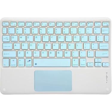 Imagem de Teclado Sem Fio Bluetooth com Touchpad Integrado, Compatível com Diversos Dispositivos, Notebooks, Tablets, Smart TVs (Azul)
